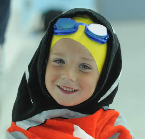 Swimmer with towel